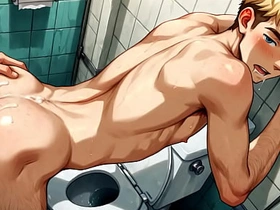 Yaoi - 金发嫩仔厕所性爱图集 - 动漫 漫画 亚洲 日本 游戏 男同色情 japanese gay porn ryo